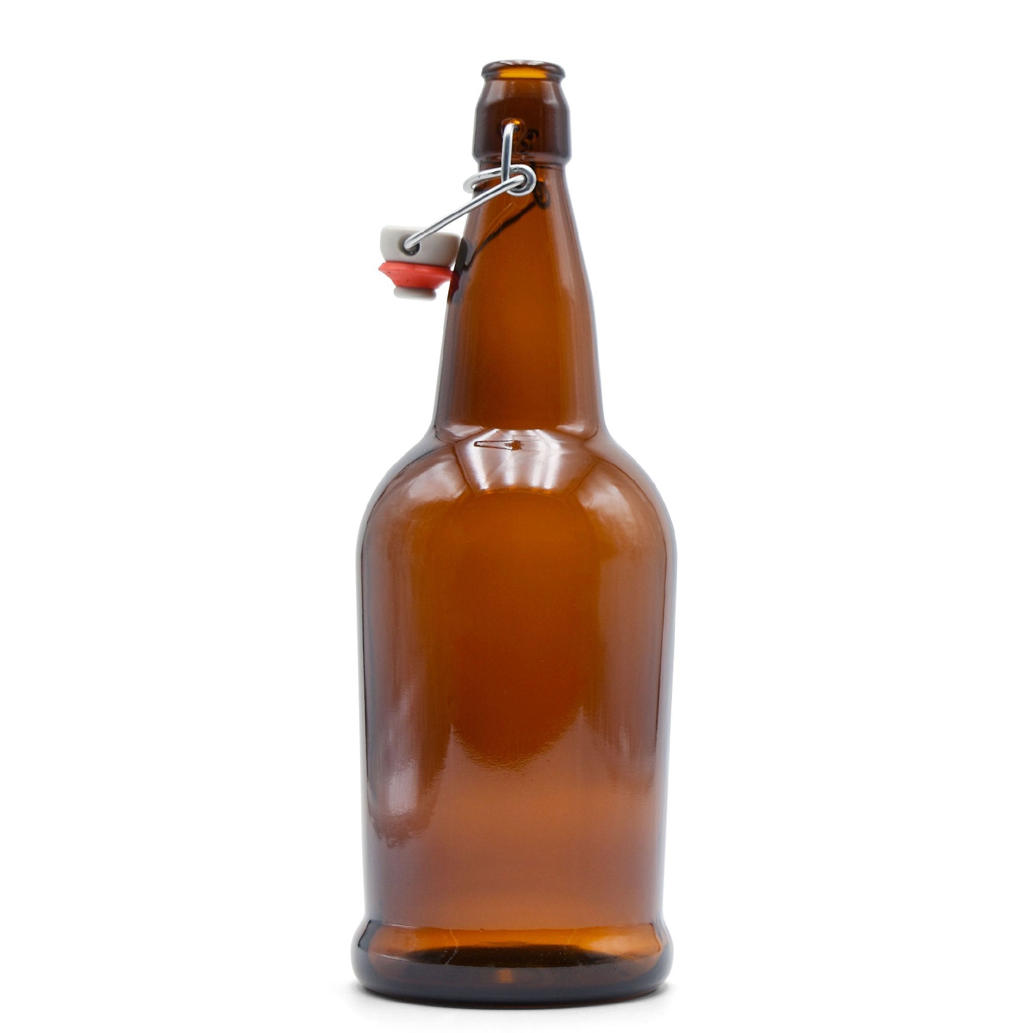 12 oz Round Clear Glass Bottle with Swing Top - 375 ml