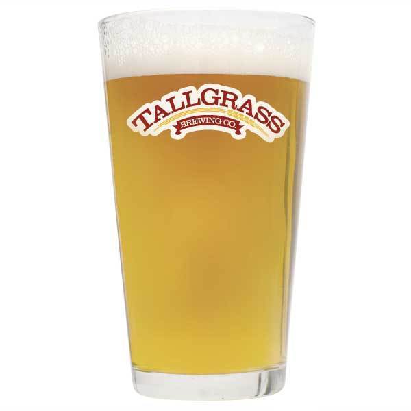 A full glass of Tallgrass Halcyon unfiltered wheat homebrew