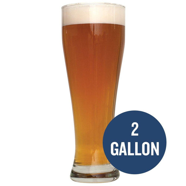 Bavarian Hefeweizen homebrew in a tall glass with the following text: 2 Gallon