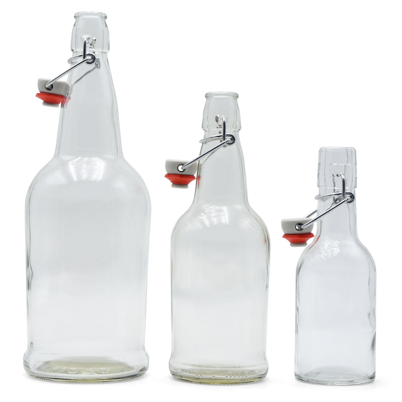 8-ounce, 16-ounce, and 32-ounce EZ cap bottles side by side