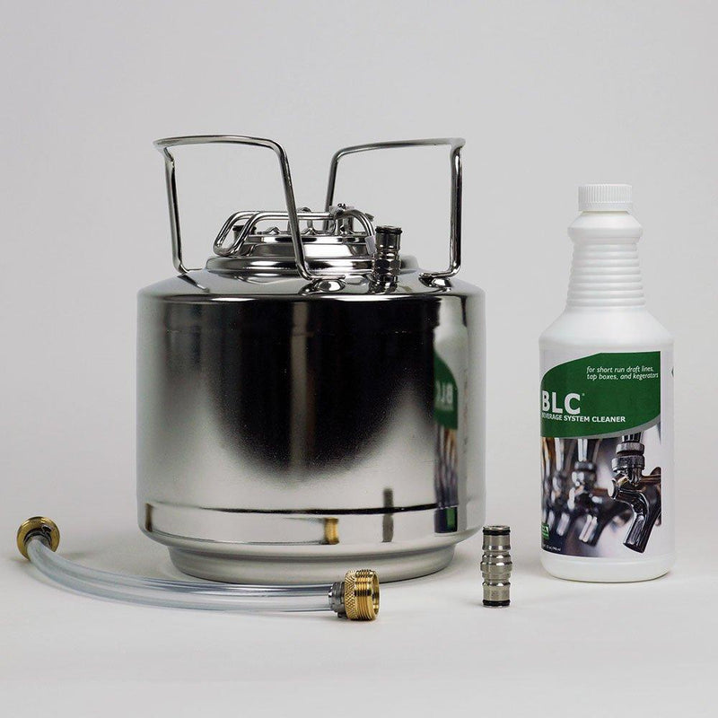 Cannonball mini keg, ball lock jumper, BLC container, and tap line jumper