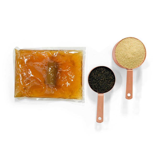 Asian Nectar Kombucha Recipe Kit, showing the tea, sugar blend, and SCOBY