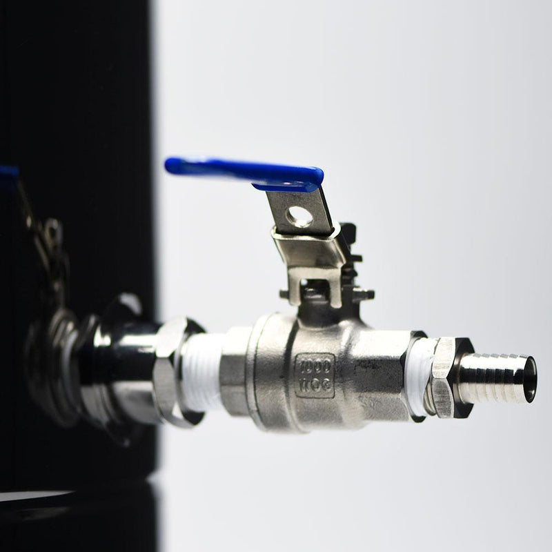The bulkhead valve with blue handle