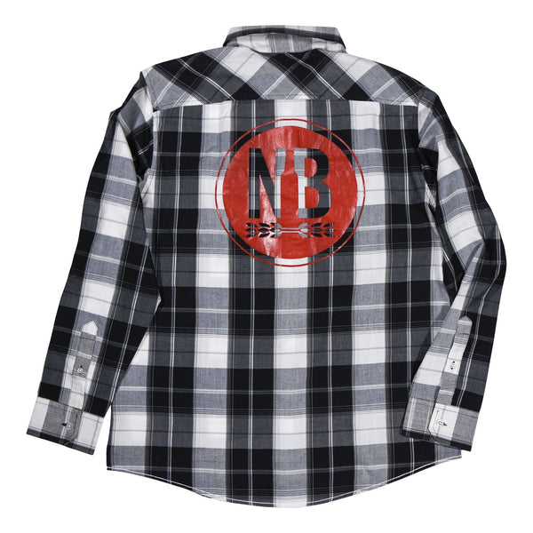 Northern Brewer NB Black White Plaid Shirt Back