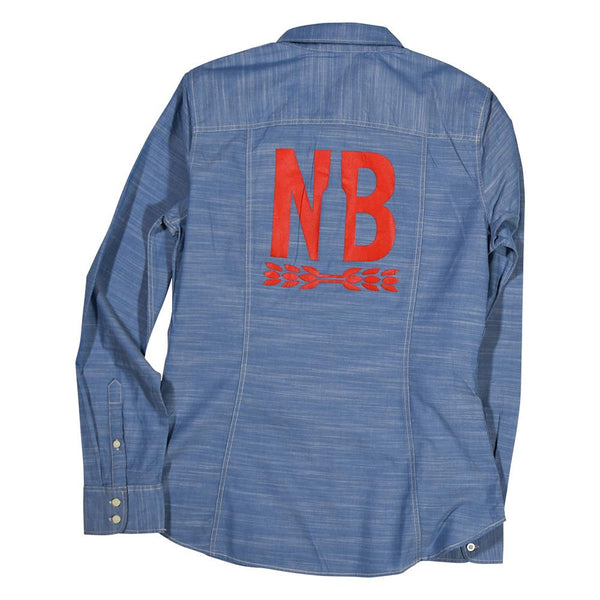 Northern Brewer NB Woman's Light Blue Long Sleeve Shirt