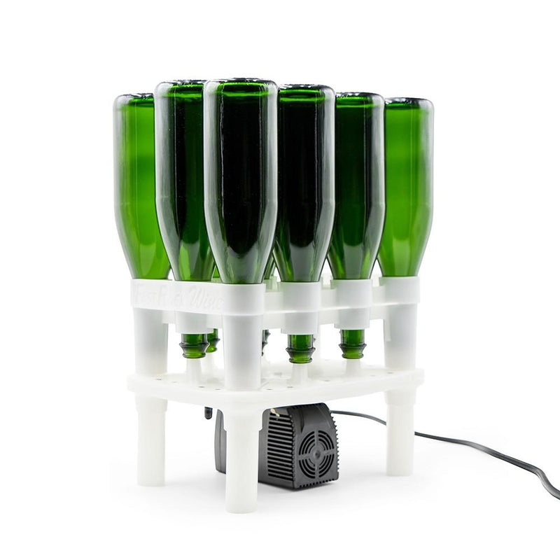 The FastWasher12 with black and green bottles in position for cleaning