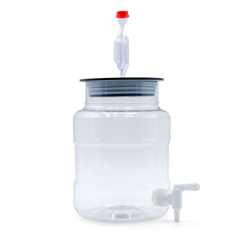 Side view of the one-gallon Siphonless Little Big Mouth Bubbler with airlock