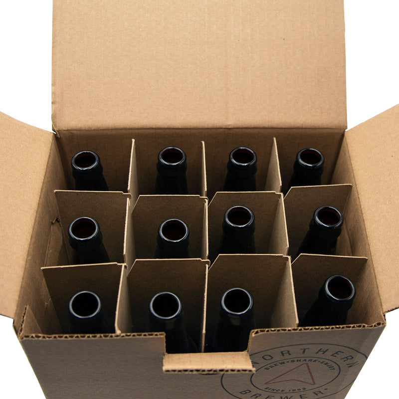 Interior view of 12 bottles in the box