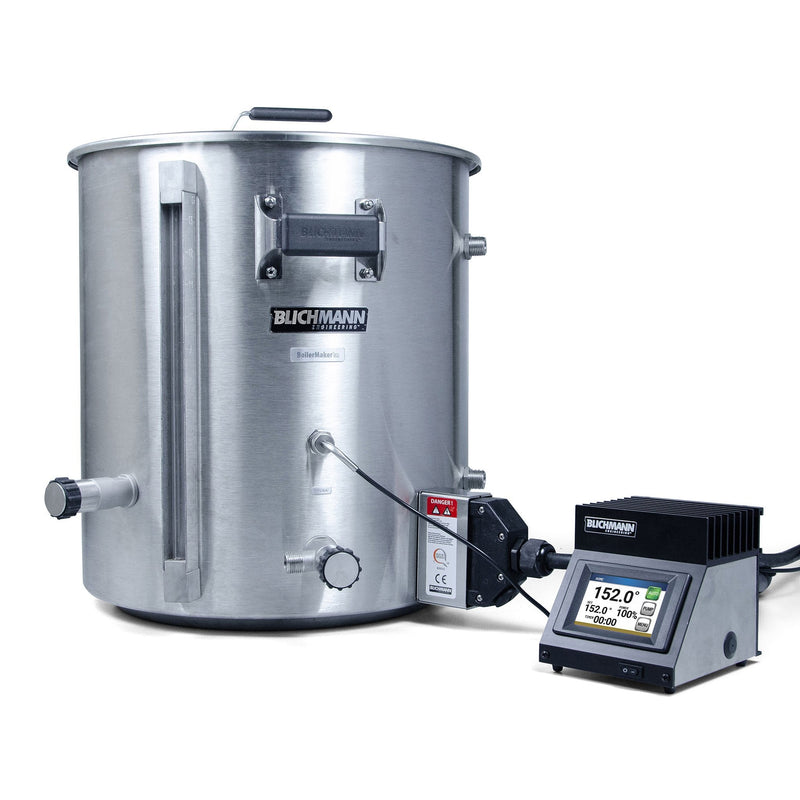Blichmann brewing kettle with the Brewhouse Controller installed