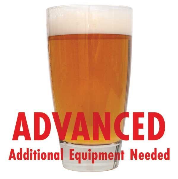 Sierra Madre Pale Ale in a glass with a customer caution in red text: "Advanced, additional equipment needed" to brew this recipe kit