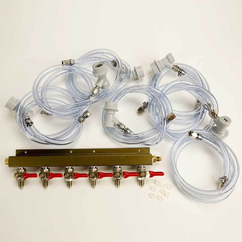 6 Way Gas Distribution Kit with six-port CO2 Distribution Manifold