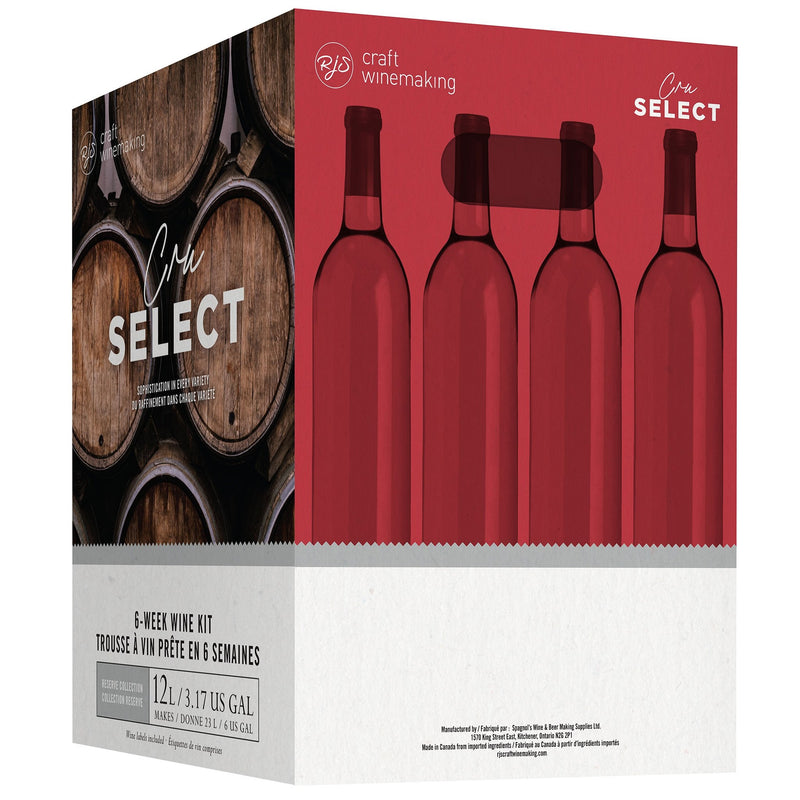 Australian Cabernet Shiraz Merlot Wine Kit - RJS Cru Select right side of the box