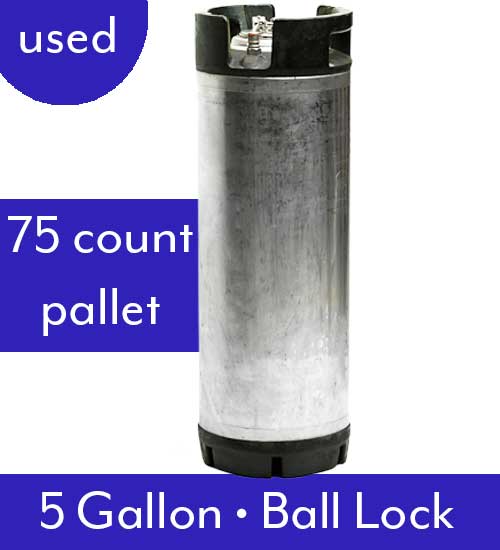 75 Bulk Pallet of 5 Gallon Kegs, Ball Lock (Used)