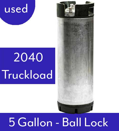 2040 Bulk Truckload of 5 Gallon Kegs, Ball Lock (Used)