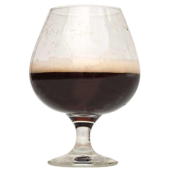 Bourbon Barrel Porter homebrew within a drinking glass