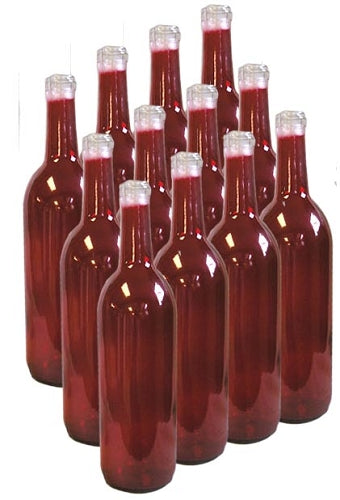 Wine Bottles 750 ml Bordeaux Red Bottles Cork Finish (Case of 12)
