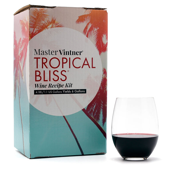 Black Cherry Shiraz Wine Kit - Master Vintner® Tropical Bliss® with glass