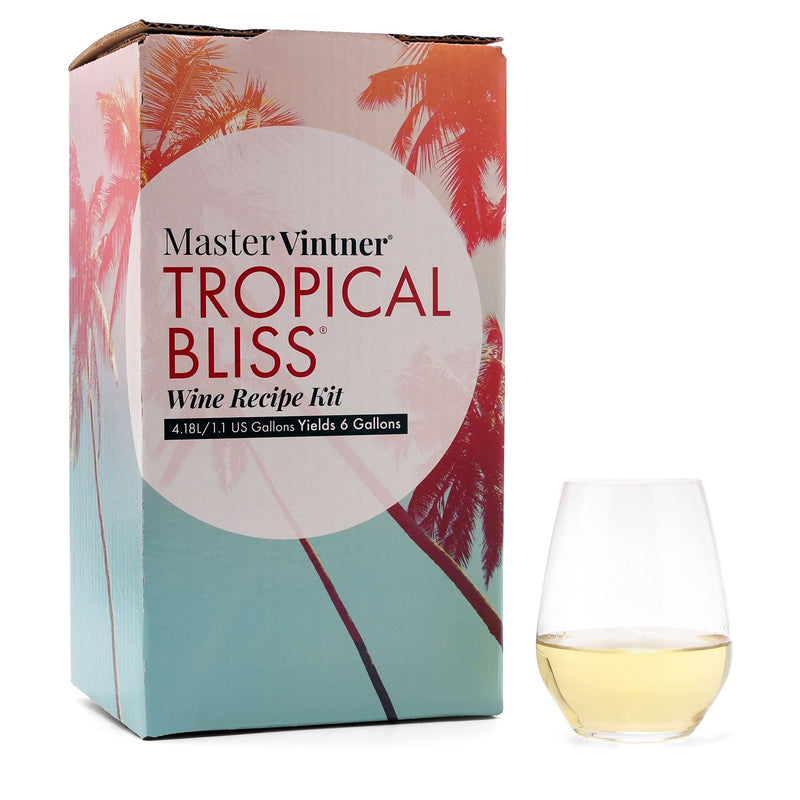Apricot Riesling Wine Kit - Master Vintner® Tropical Bliss® with glass