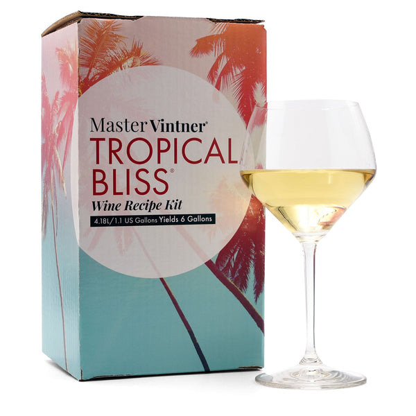 Green Apple Riesling Wine Kit - Master Vintner® Tropical Bliss® with glass