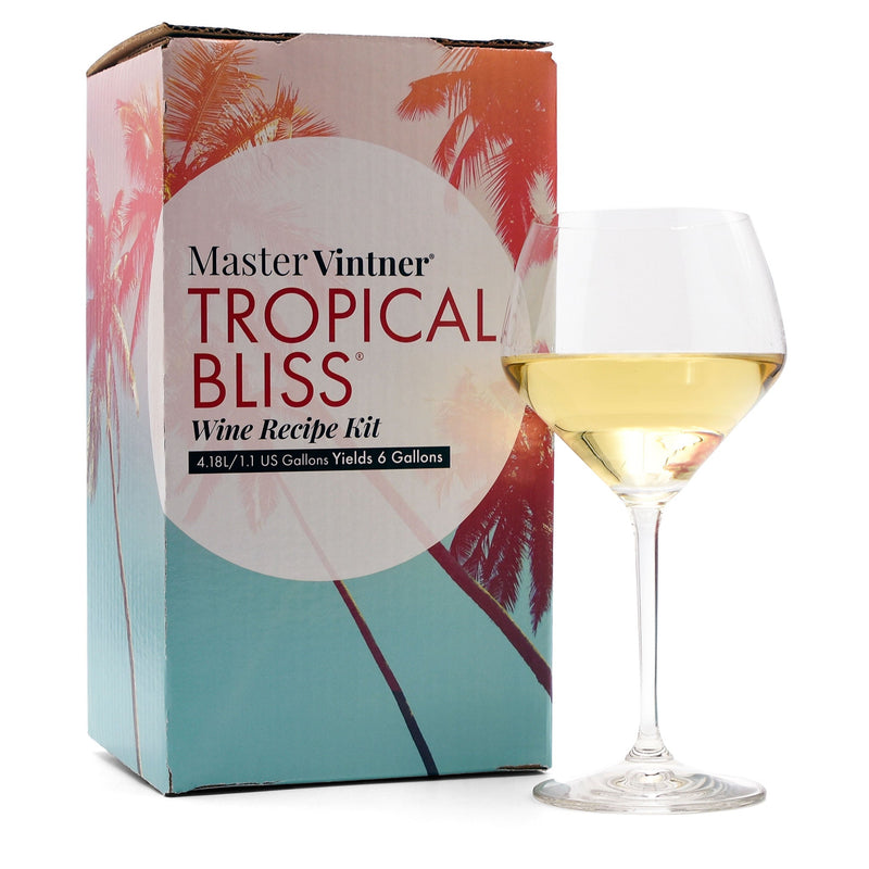 Green Apple Riesling Wine Kit - Master Vintner® Tropical Bliss® with glass