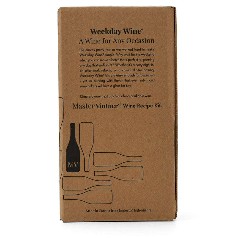 Master Vintner® Weekday Wine® Sauvignon Blanc Wine Kit Box back