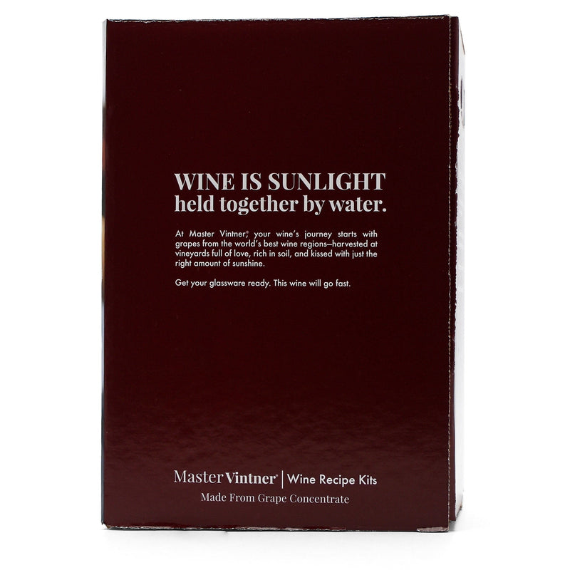 Shiraz Wine Kit - Master Vintner® Winemaker's Reserve® back of box