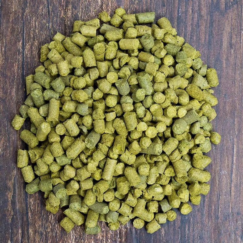 A pile of New Zealand Pacific Jade Hop Pellets