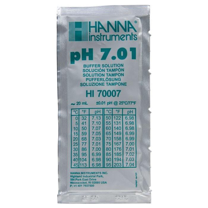 Buffer Solution pH 7.01 in a 20 ml sachet