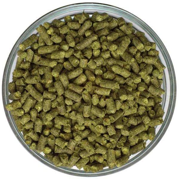 UK Challenger Hop Pellets in a bowl